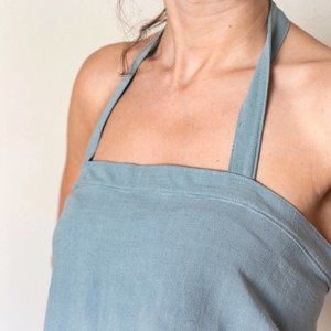 ARRAEI COLLECTIVE | Turaco Blue Linen Crop Top